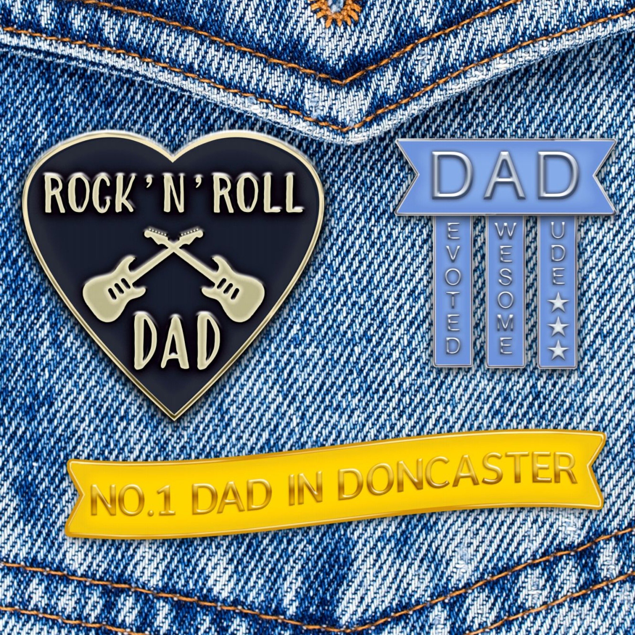 Rock 'n' Roll Personalised Father's Day Card, Square