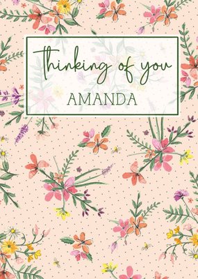 Traditional Illustrated Floral Thinking Of You Card