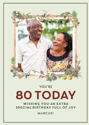 Traditional Wishing You an Extra Special Birthday Photo Upload 80th Birthday Card