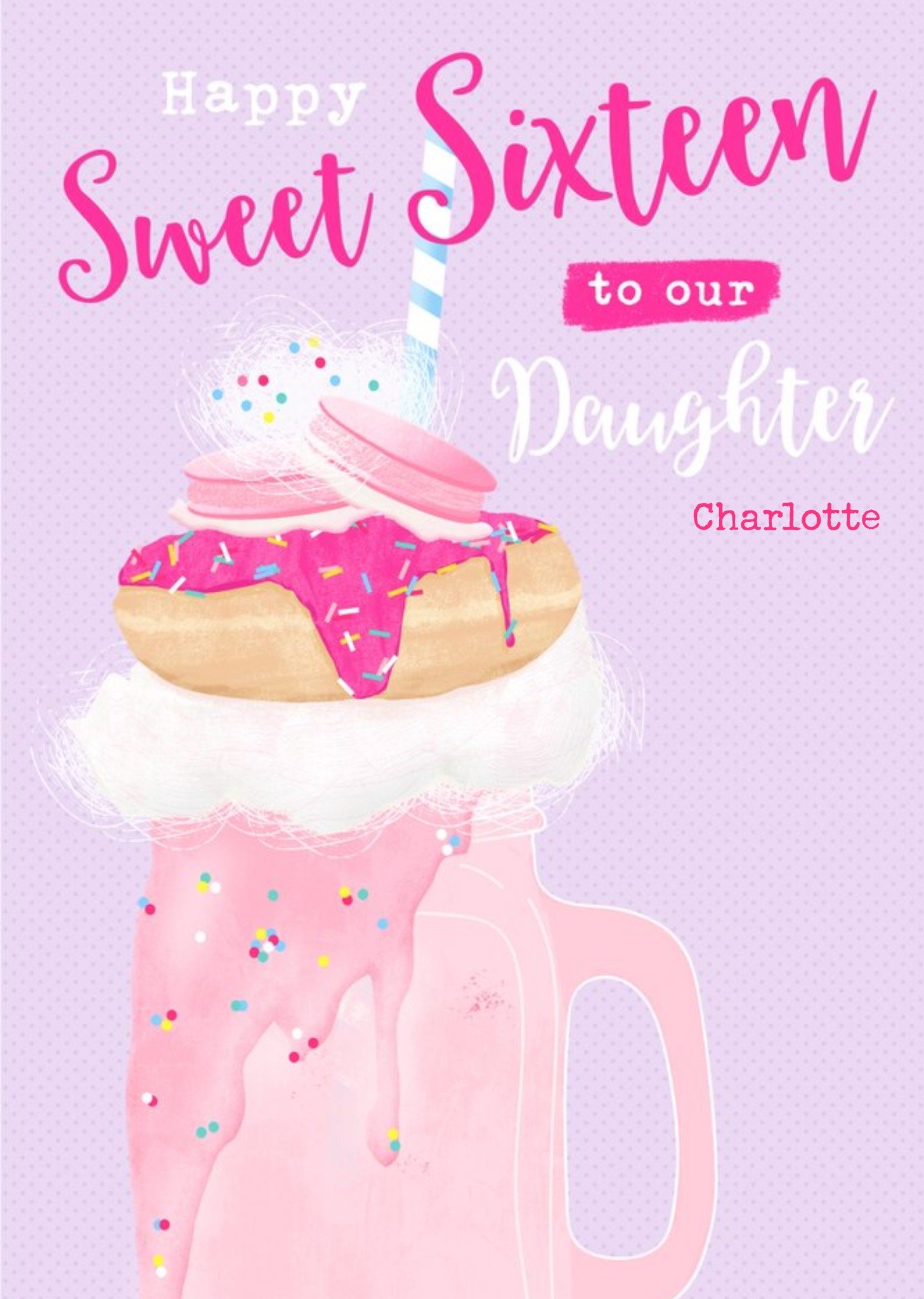 Moonpig Happy Sweet Sixteen To Our Daughter Birthday Card Ecard