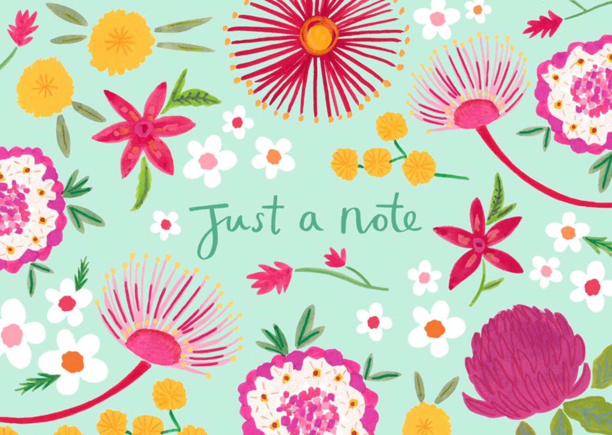 Stella Isaac Illustration Floral Just A Note Card Ecard