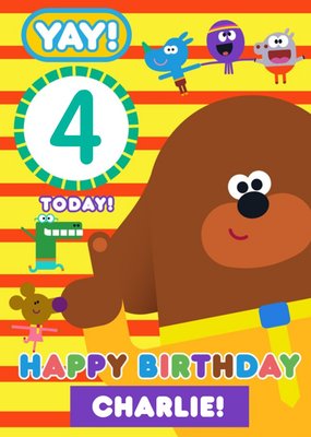 Hey Duggee Kids 4 today Birthday card