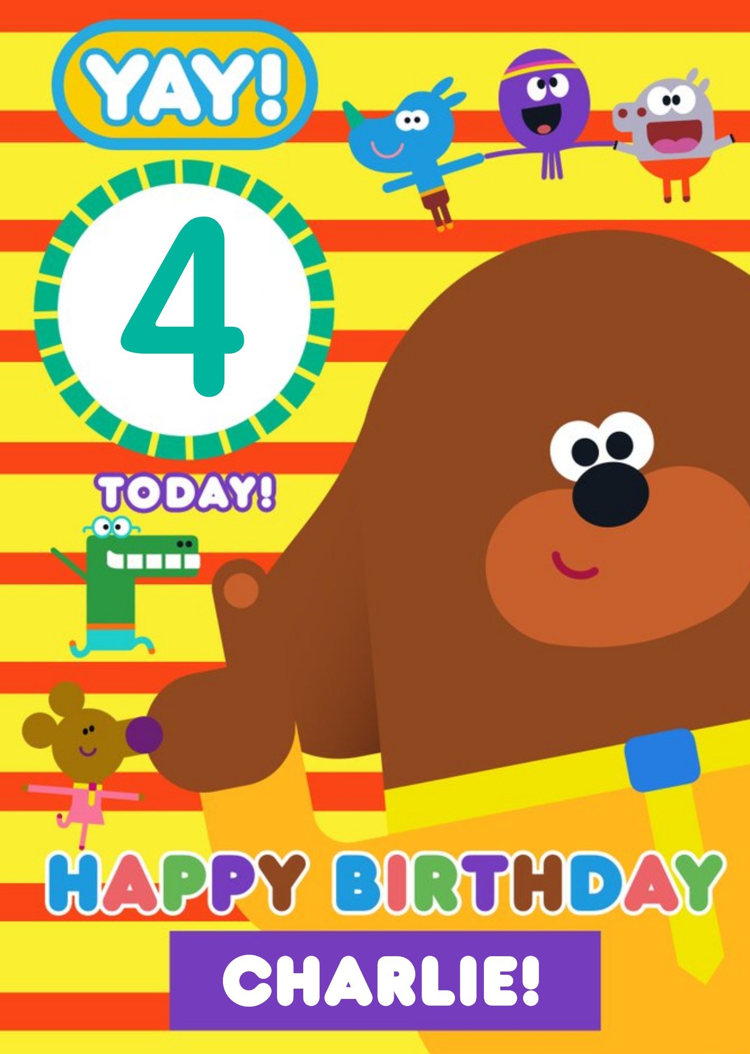 Hey Duggee Kids 4 Today Birthday Card, Large