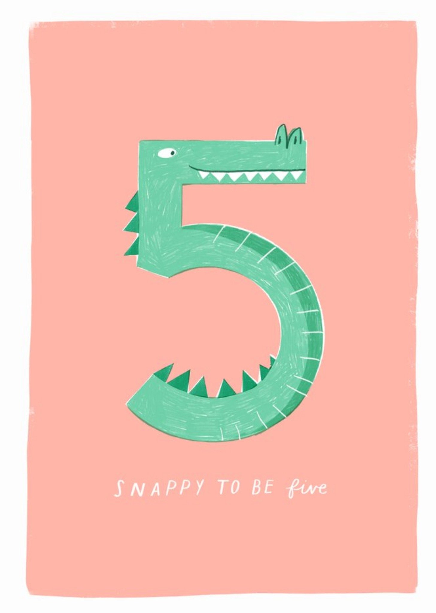 Moonpig Jess Rose Illustration Crocodile Snappy To Be Five Baby Fifth Card, Large