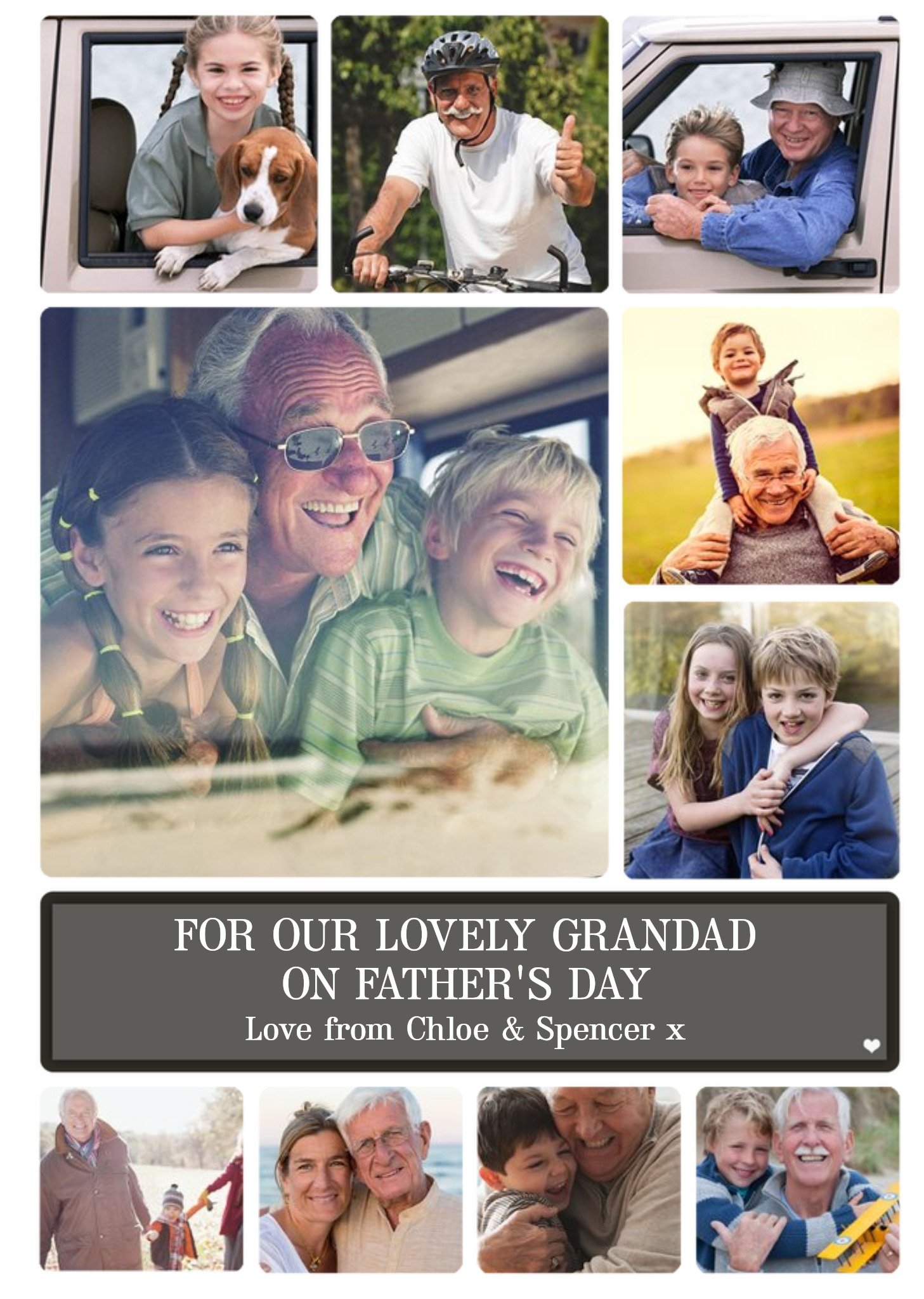 Photo Upload Father's Day Card For Grandad - 10 Photos Design