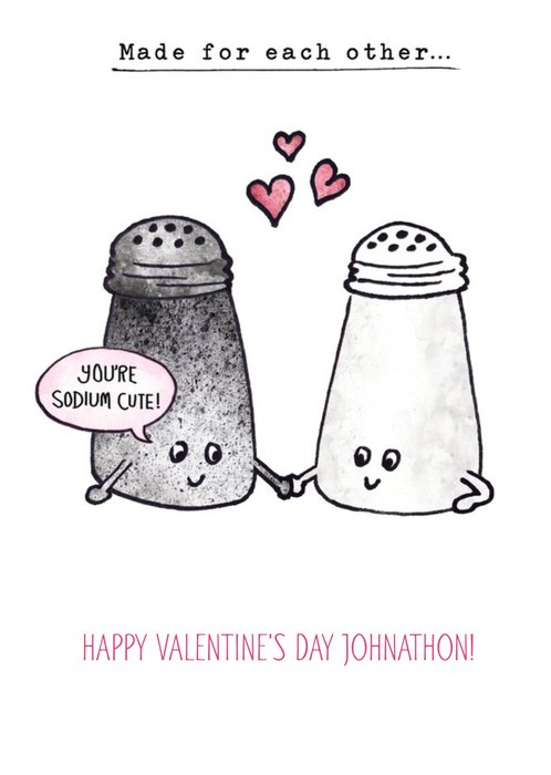 Sodium Cute Personalised Valentines Card