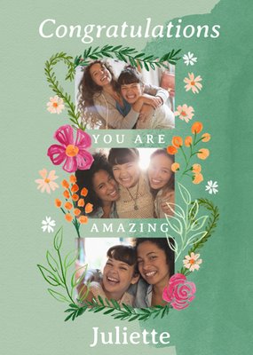 You Are Amazing Photo Upload Congratulations Card
