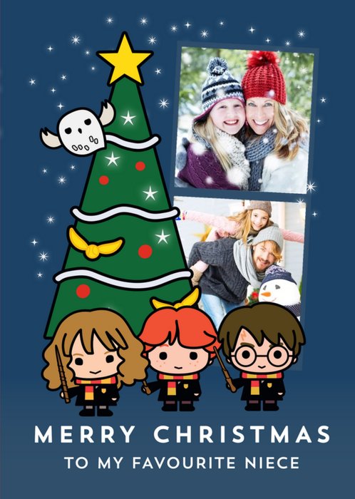Harry Potter Cartoon Favourite Niece Photo Upload Christmas Card