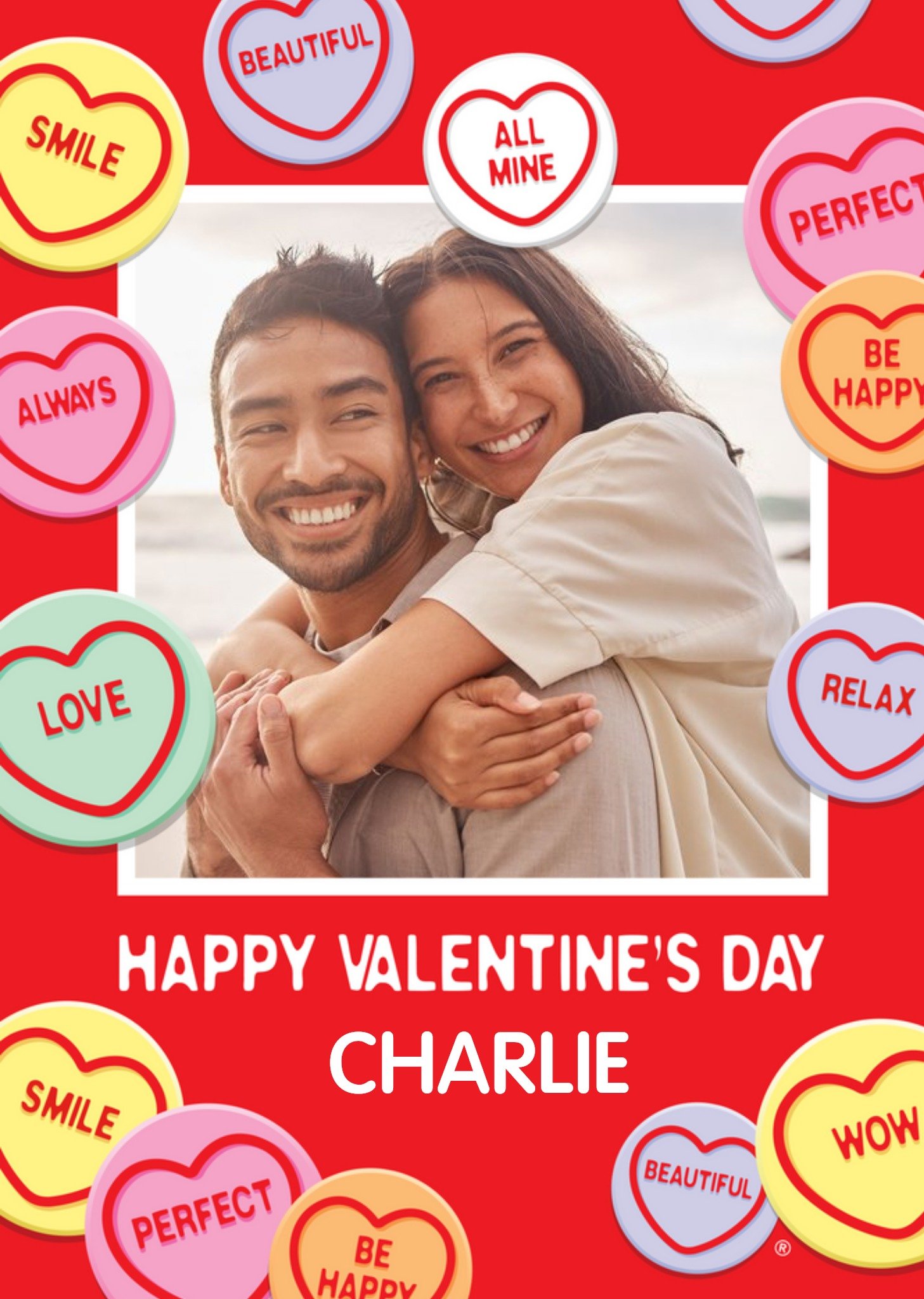 Swizzels Love Hearts Valentine's Photo Upload Card Ecard