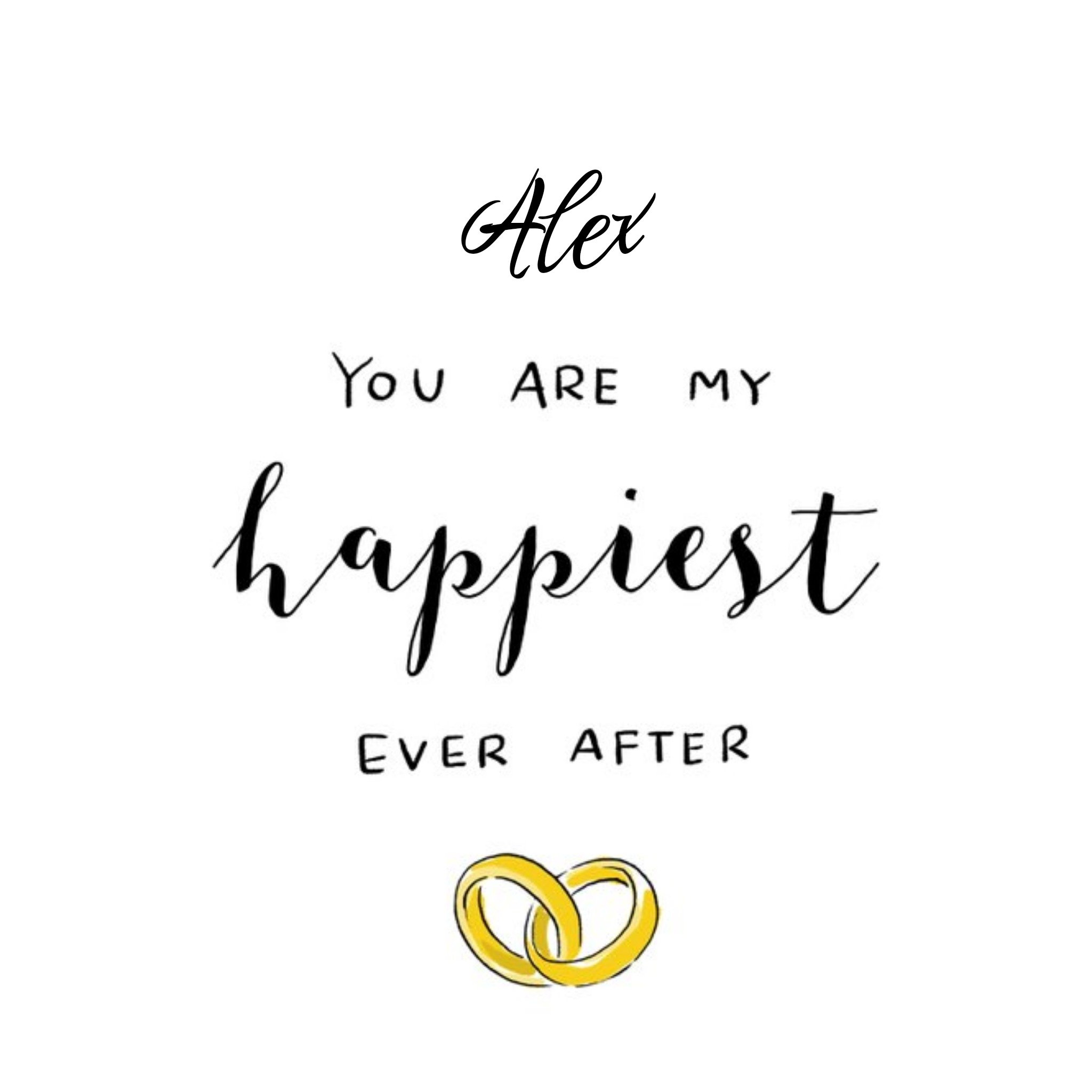 Happiest Ever After Wedding Card, Square