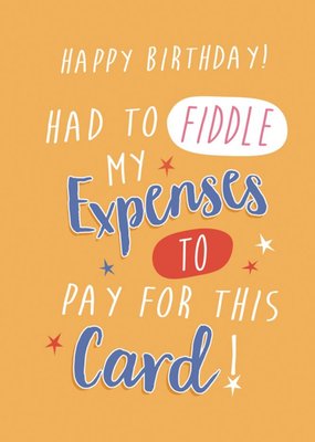 Fiddle Of Expenses To Pay For This Card