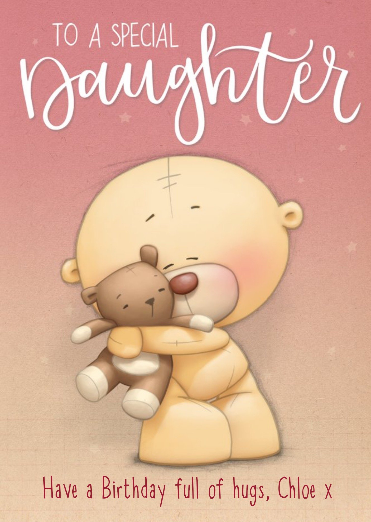 Moonpig Teddy Bear To A Special Daughter Birthday Card, Large