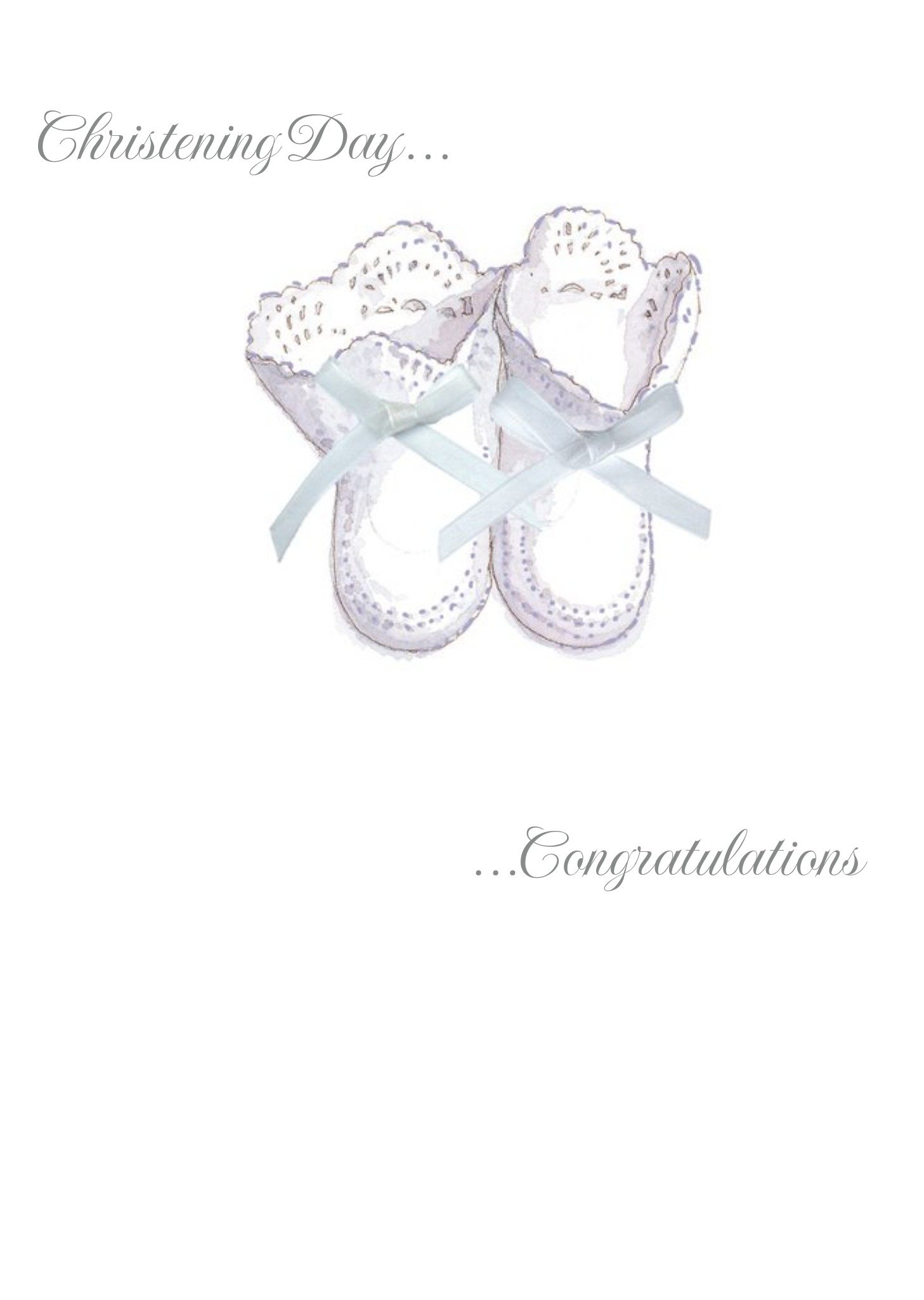 Ling Design Pink Booties Personalised Christening Day Card