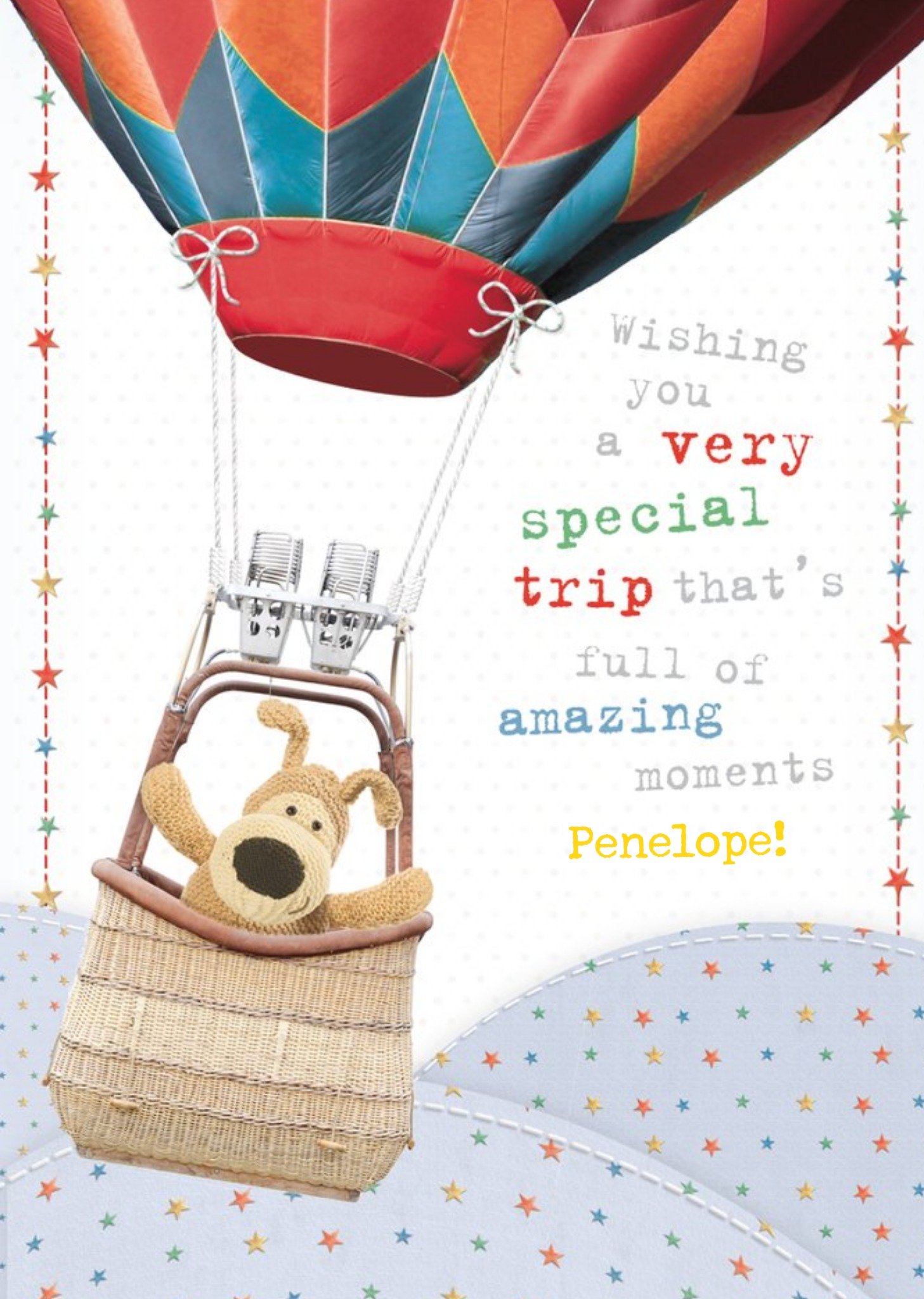 Boofle Special Trip Personalised Card