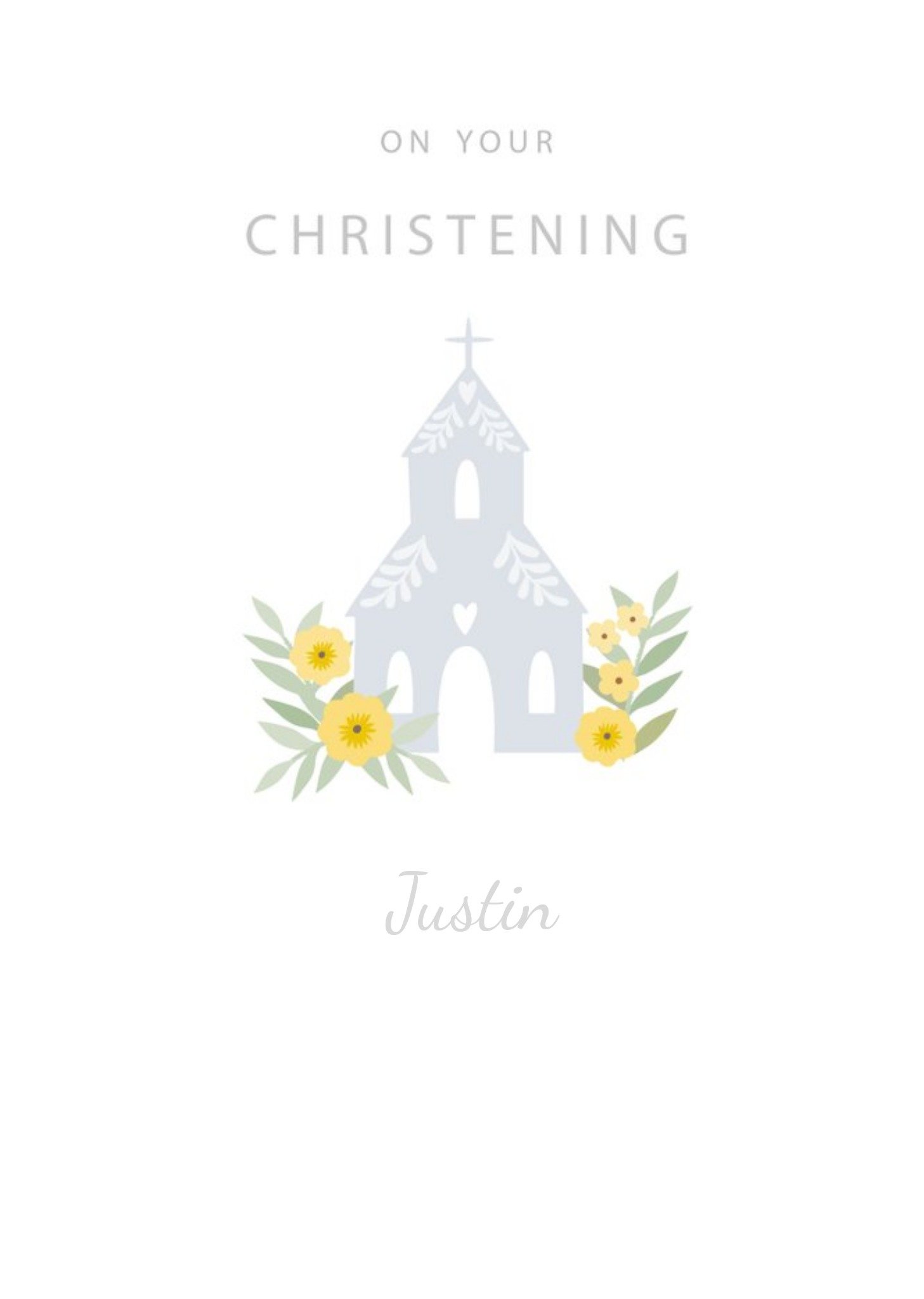 Moonpig Cute Illustrative Church Christening Card, Large