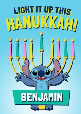 Disney Lilo And Stitch Light It Up This Hanukkah Card