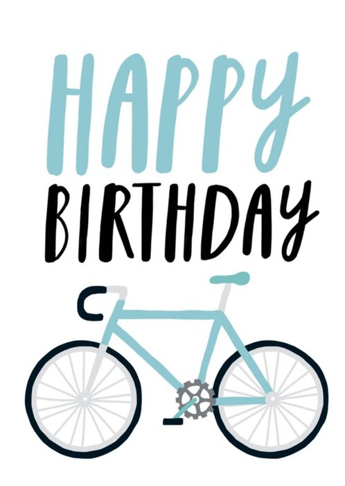 Happy Birthday Bike Illustration Card