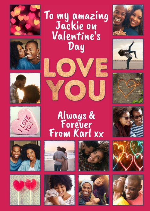 Love You Multiple Photo Upload Valentines Card