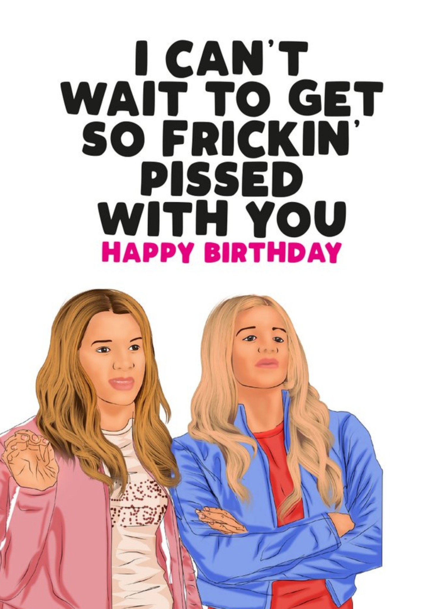 Filthy Sentiments Modern Funny Pissed Bff Birthday Card, Large
