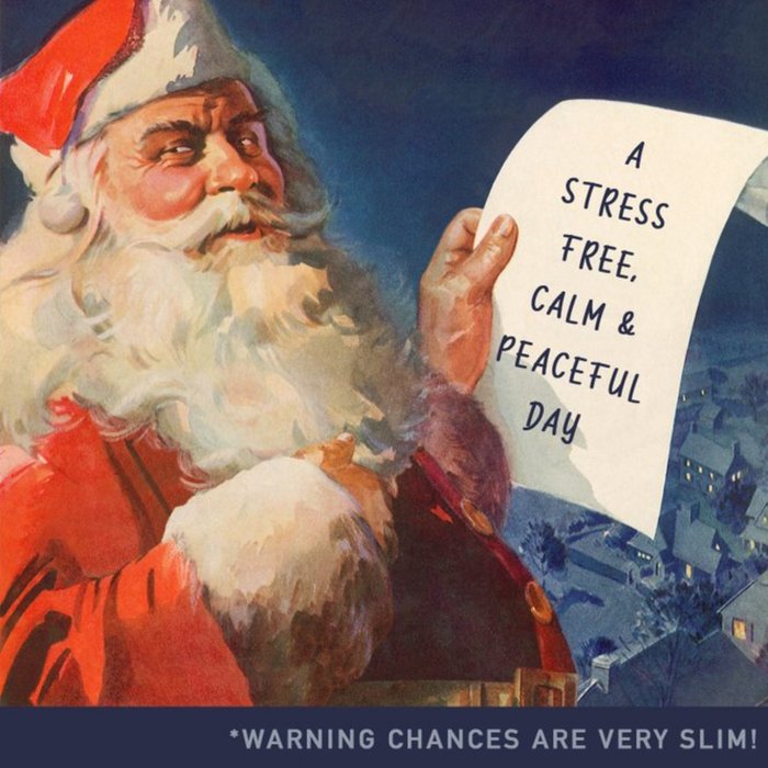 Santa Wishlist Stress Free Peaceful Funny Christmas Card