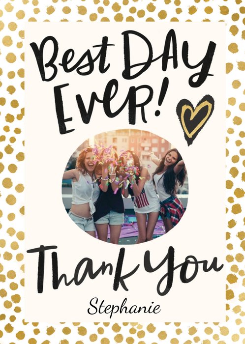 Best Day Ever Photo Upload Thank You Card