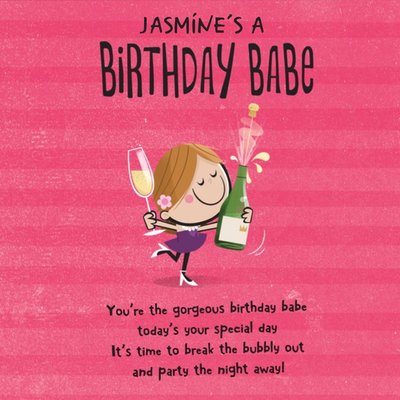 Personalised Name Is A Birthday Babe Card