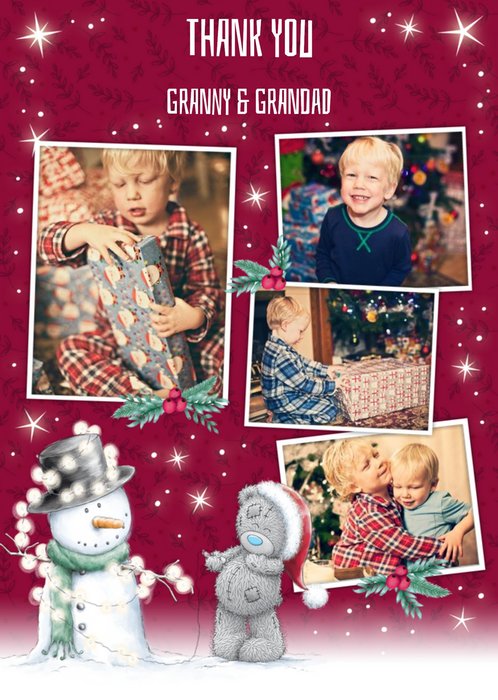 Tatty Teddy Christmas Thank you Photo upload Card For Granny & Grandad