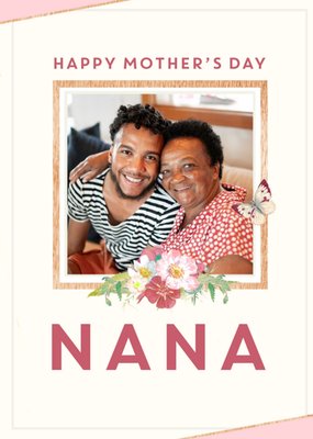 Flowers And Butterflies Happy Mother's Day Nana Card