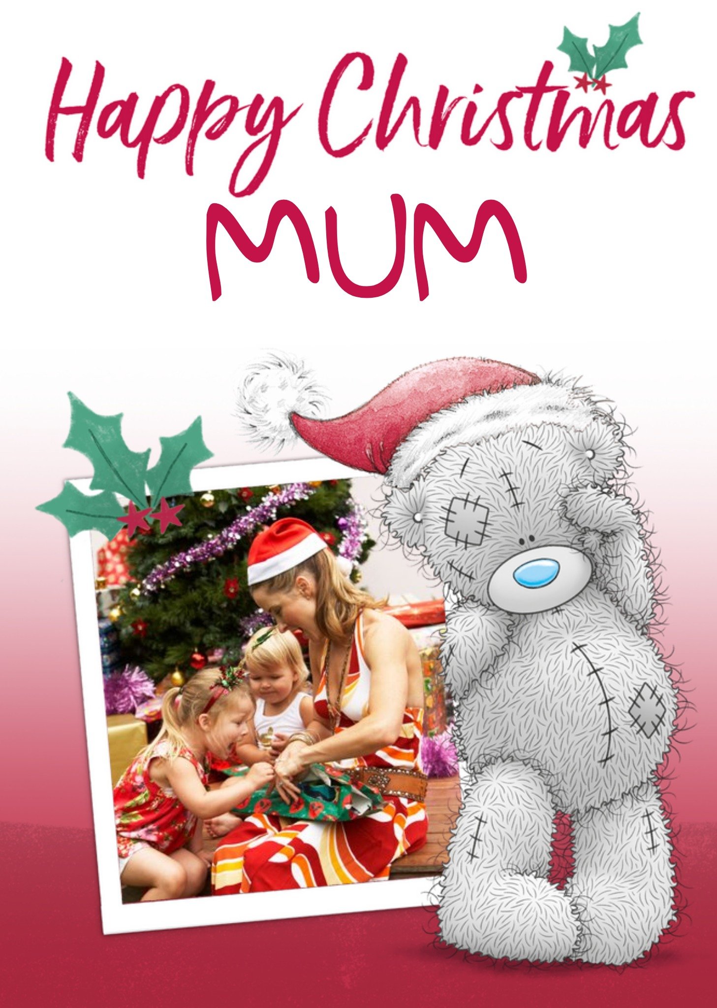 Tiny Tatty Teddy Tatty Teddy Cute Happy Christmas Photo Upload Card