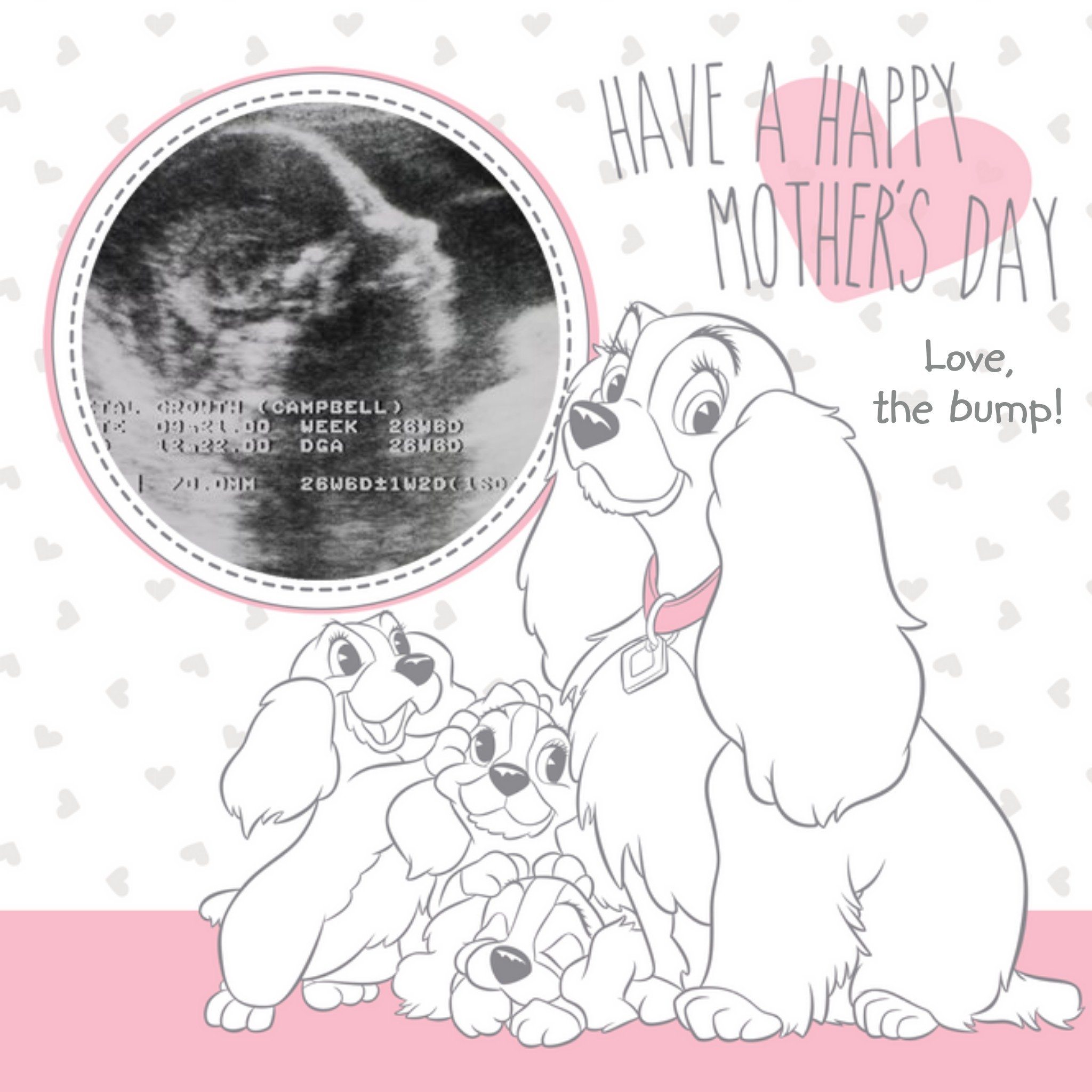 Disney Lady And The Tramp Mothers Day Photo Card, Square