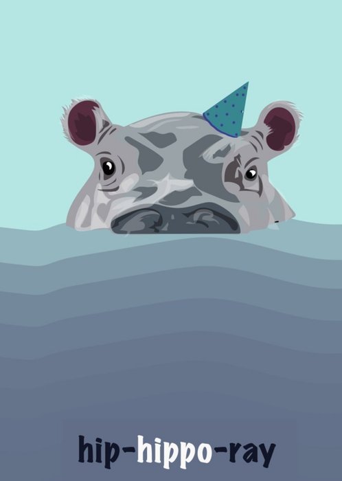 Illustrated Hip Hippo Ray Card