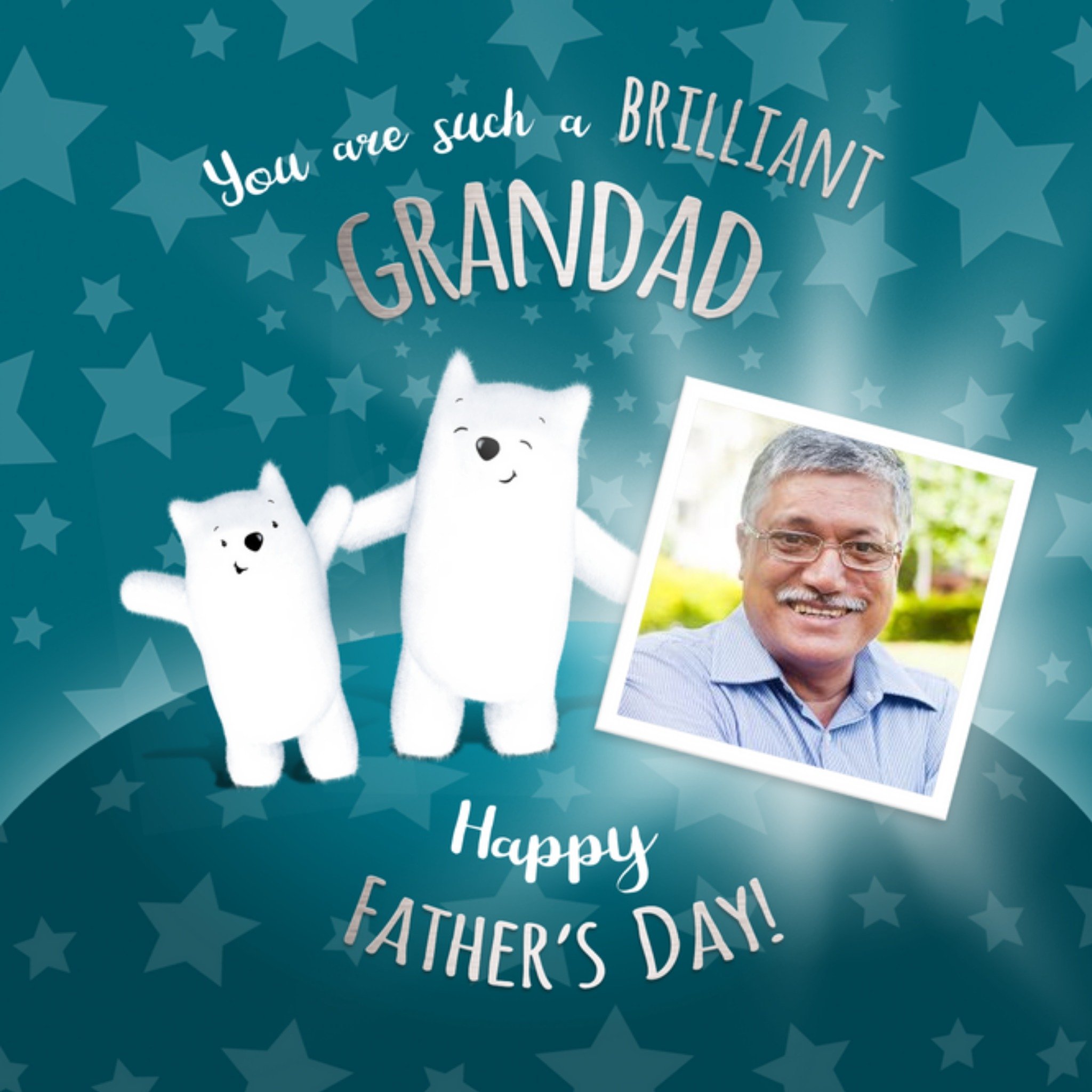 Cute Bears You Are Such A Brilliant Grandad Photo Upload Father's Day Card, Square