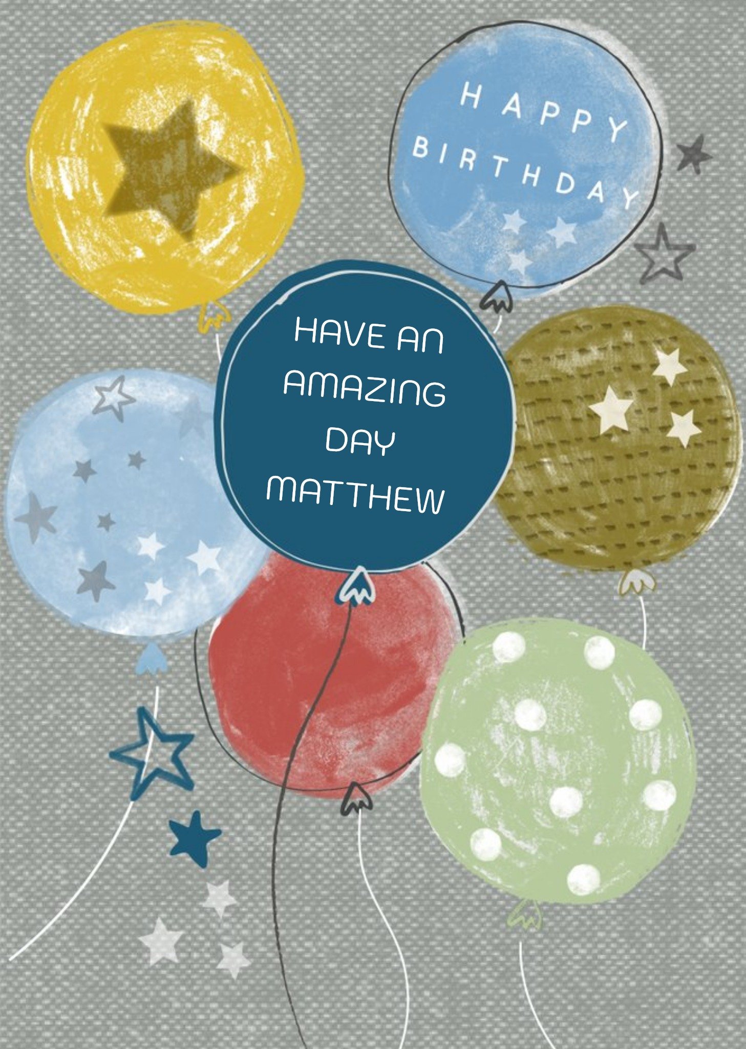 Moonpig Modern Amazing Balloons Birthday Card, Large