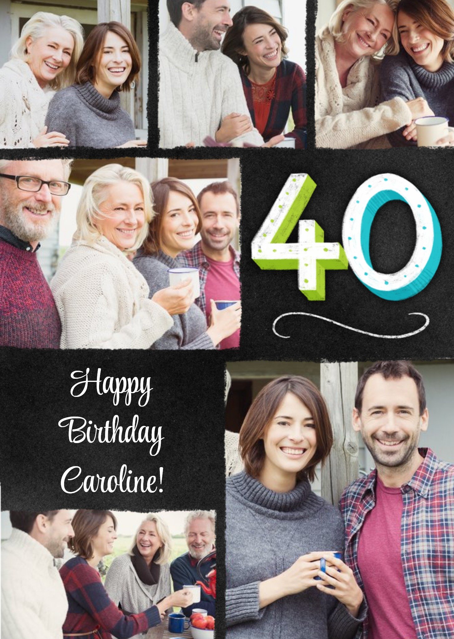 Multi Photo Upload 40th Birthday Card Ecard