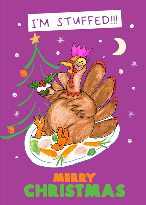 Funny Illustration Of A Turkey Looking A Little Stuffed EYH I'm Stuffed ...