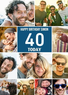 Multiple Photo Upload Happy 40th Birthday Card