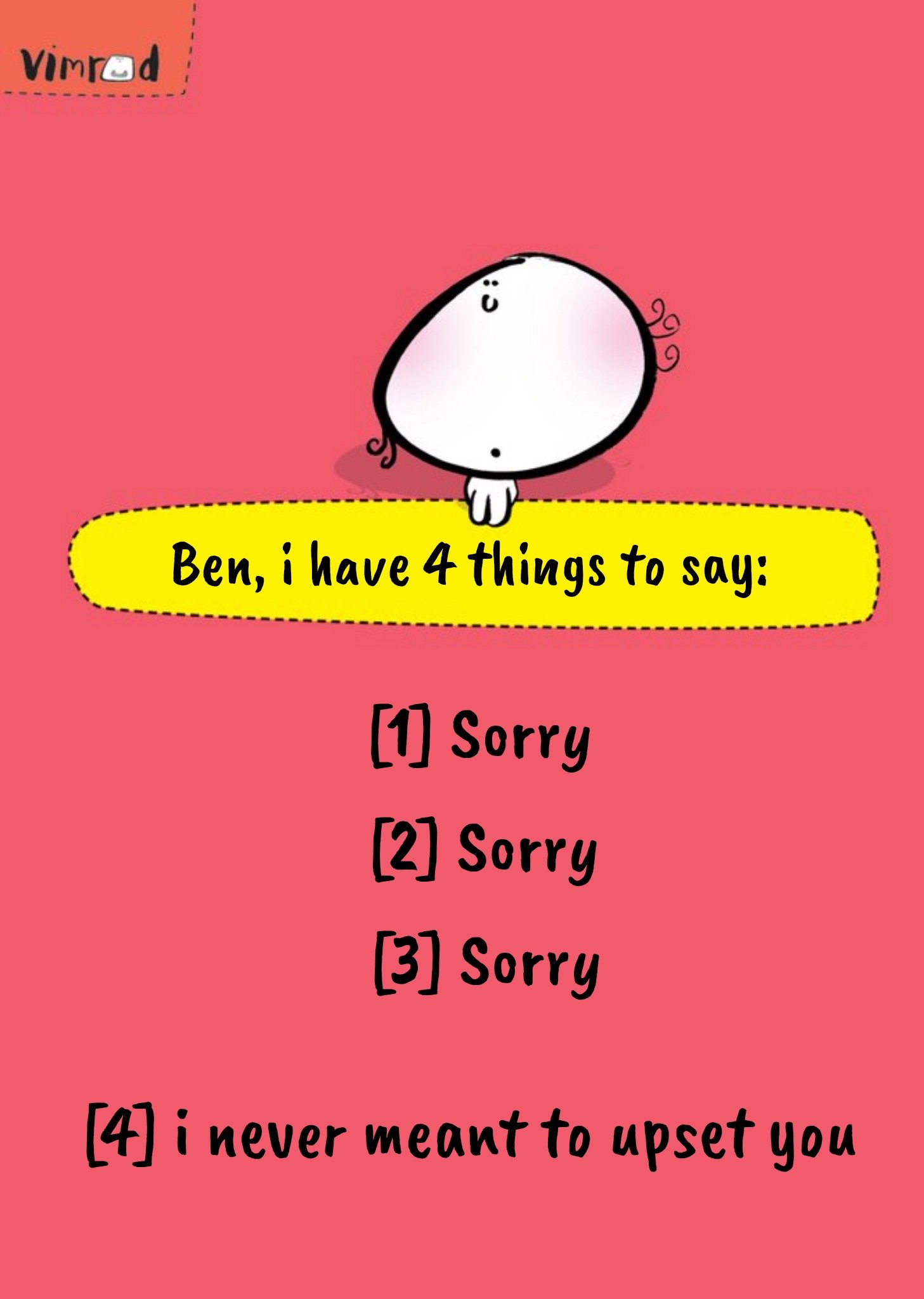 Moonpig I Have Four Things To Say Personalised I'm Sorry Card, Large