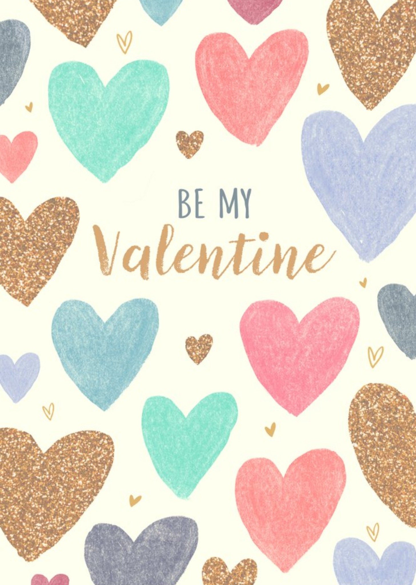 Moonpig Dalia Clark Design Illustrated Heart Pattern Valentine's Day Card, Large