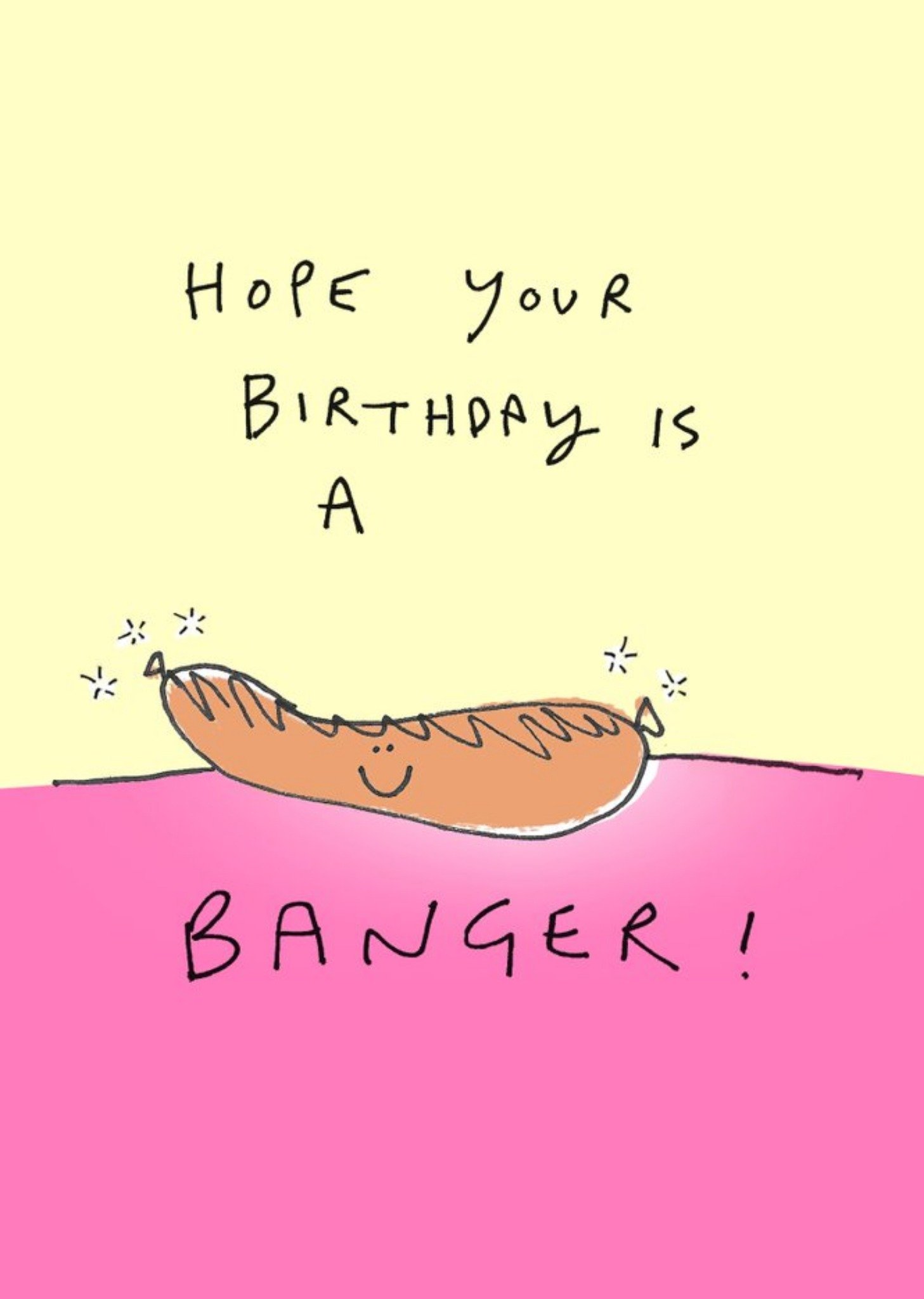 Moonpig Felt Studios Funny Illustrated Sausage Pun Birthday Card, Large