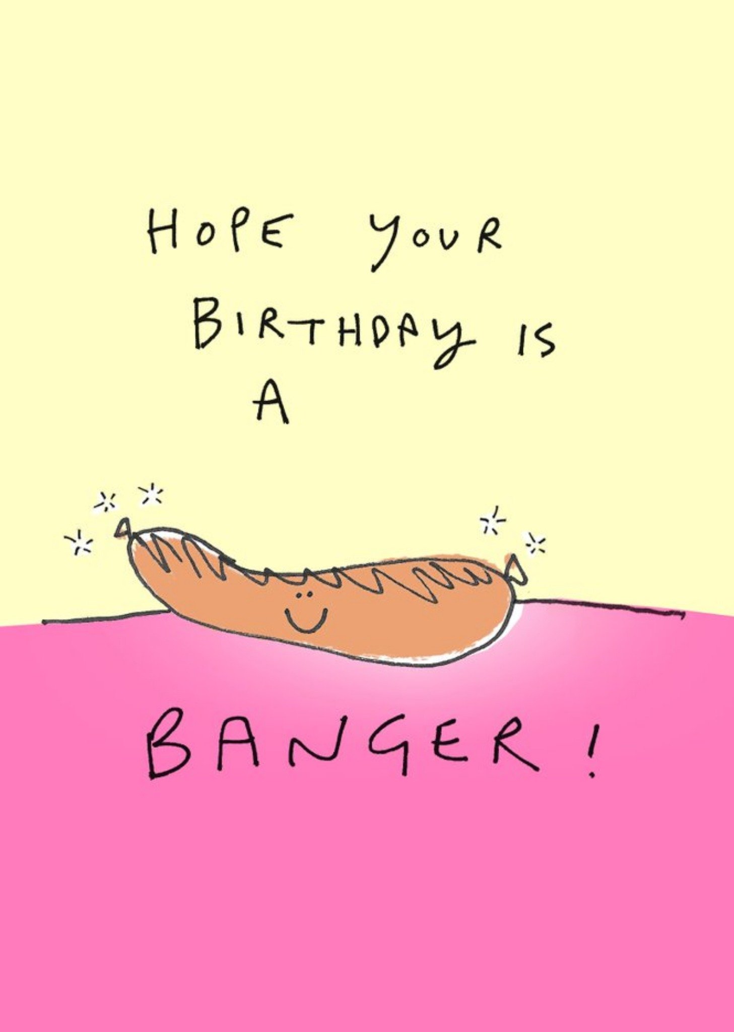 Felt Studios Funny Illustrated Sausage Pun Birthday Card Ecard