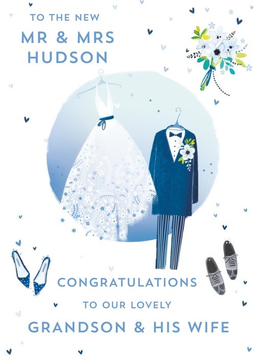 Congratulations Grandson And His Wife Wedding Card