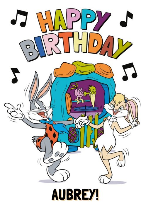 Warner Brothers 100 Looney Tunes Flintstones Birthday Card