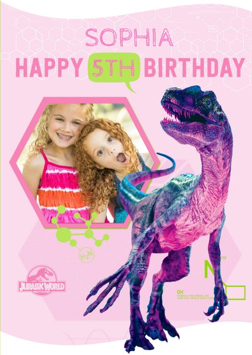 Jurassic World 5Th Birthday Photo Upload Card