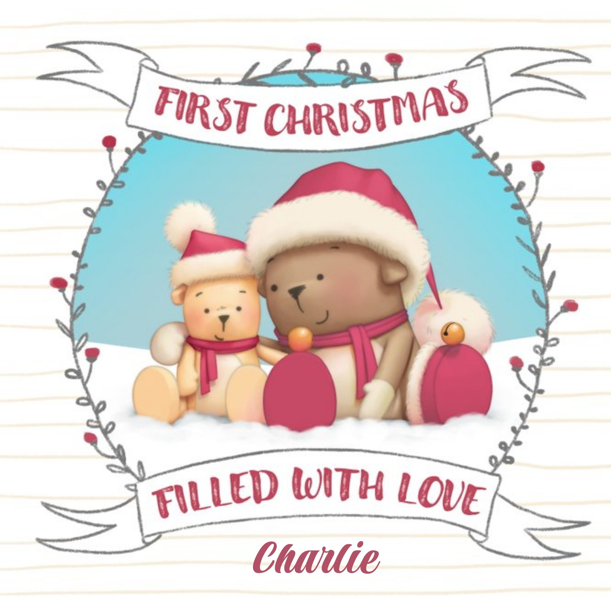 First Christmas Together Bear Card, Square