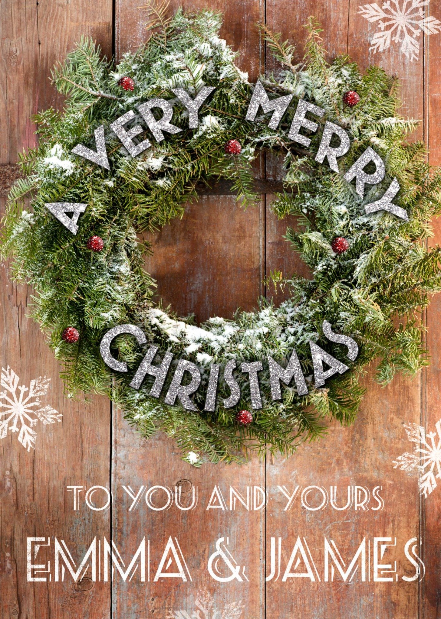 Merry Christmas Wreath Christmas Card