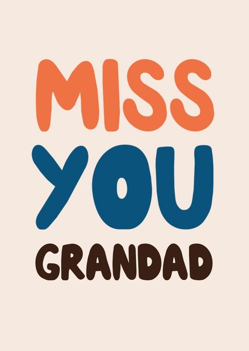 Miss You Grandad Postcard