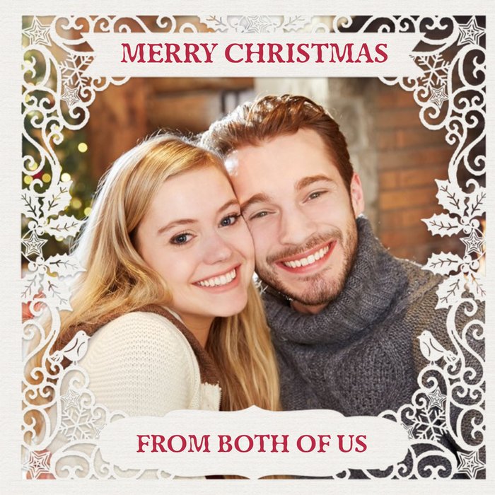 Paper Frames Photo Upload Christmas Card Merry Christmas From Both Of Us