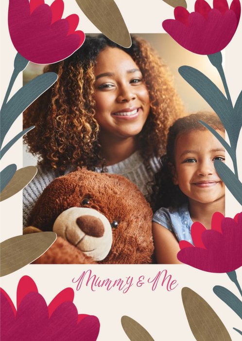 Mummy And Me Floral Photo Uplaod Card