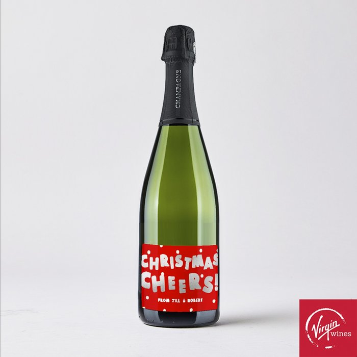 Personalised Christmas Sparkle Champagne 75cl