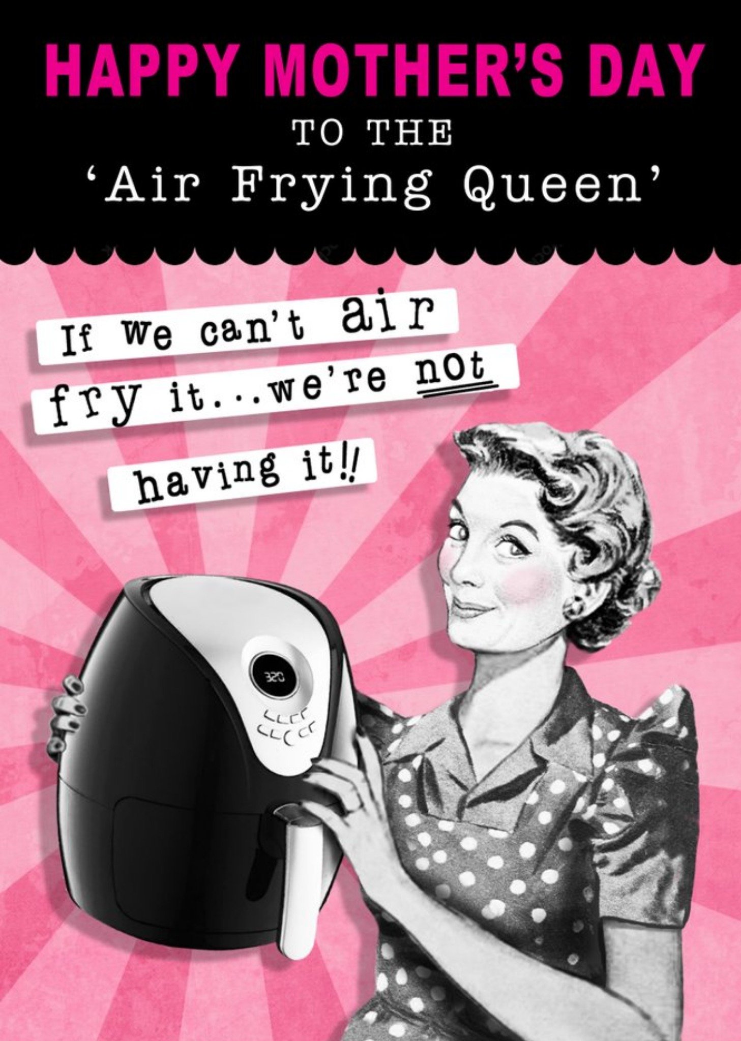 Moonpig The Air Frying Queen Mother's Day Card Ecard